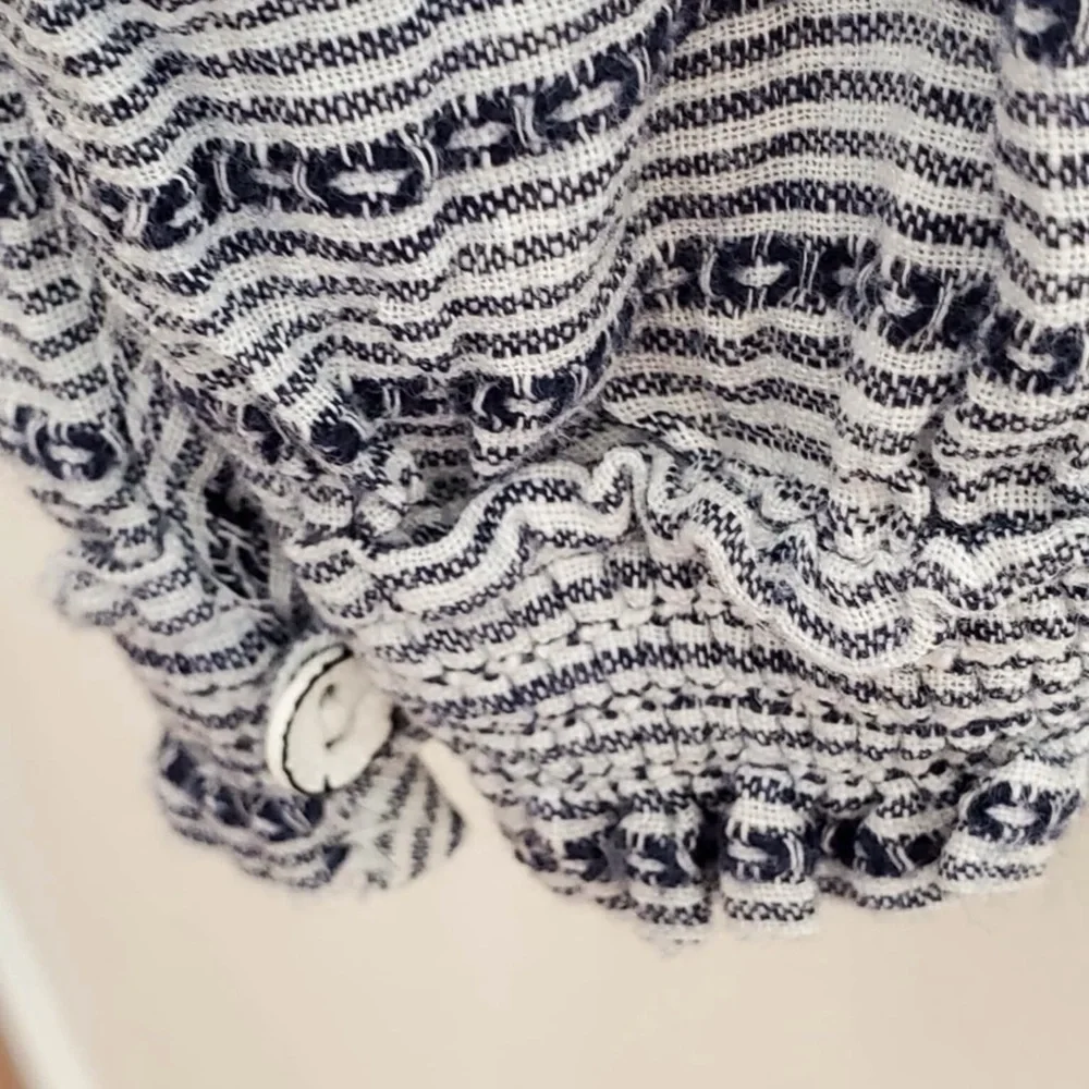 Rag & Bone Drew Blue Striped Off the Shoulder Top L - Picture 8 of 10